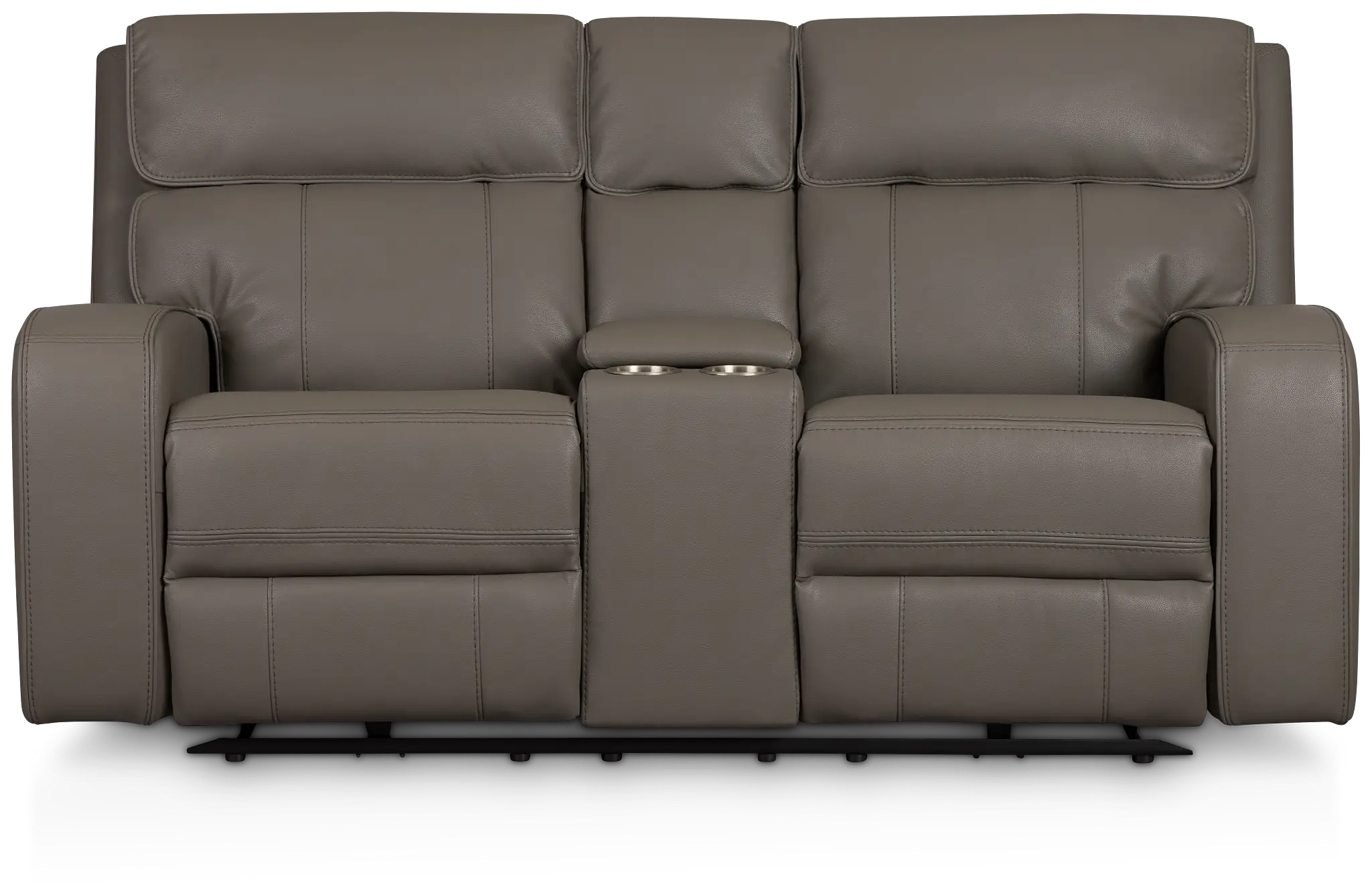 Rhett Gray Micro Power Reclining Console Loveseat Rhett Gray Micro Power Reclining Console Loveseat