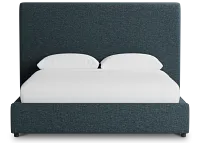 Gayton Elavation Dark Blue 54" Upholstered Platform Bed