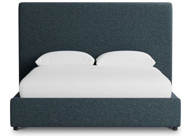 Gayton Elavation Dark Blue 54" Upholstered Platform Bed