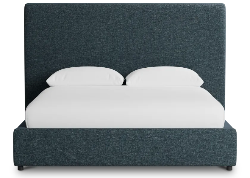 Gayton Elavation Dark Blue 54" Upholstered Platform Bed