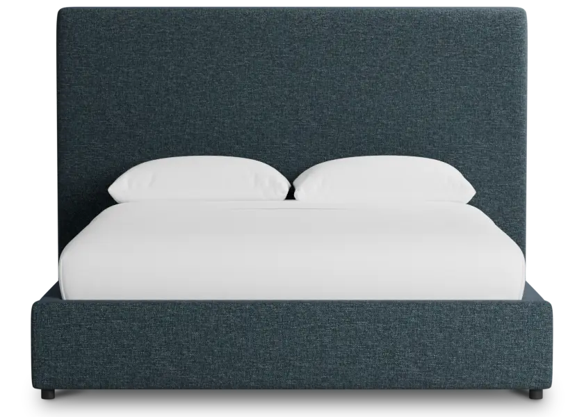 Gayton Elavation Dark Blue 54" Upholstered Platform Bed Gayton Elavation Dark Blue 54" Upholstered Platform Bed