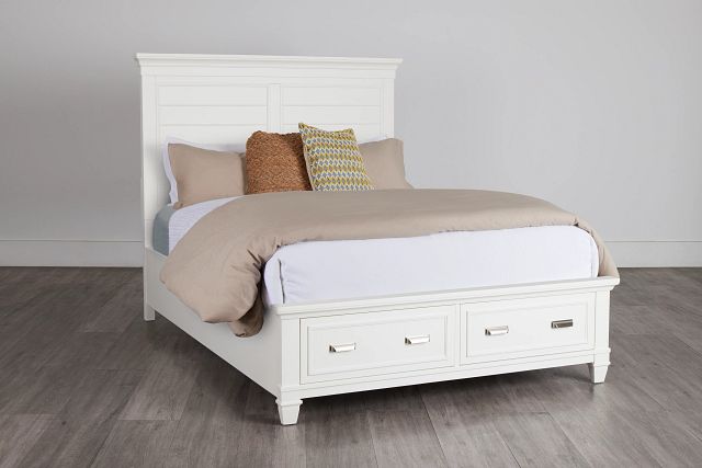 Cape Cod Ivory Panel Storage Bed