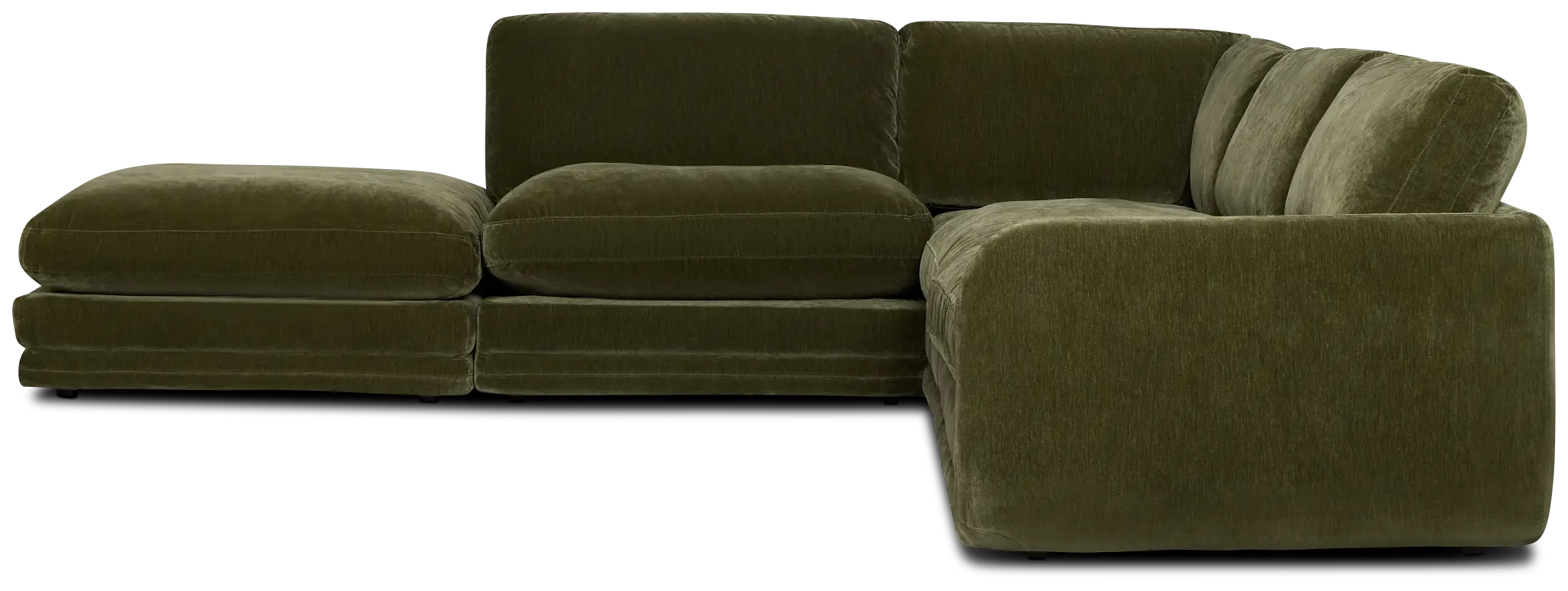 Jules Green Velvet 5-piece Left Facing Bumper Sectional Jules Green Velvet 5-piece Left Facing Bumper Sectional