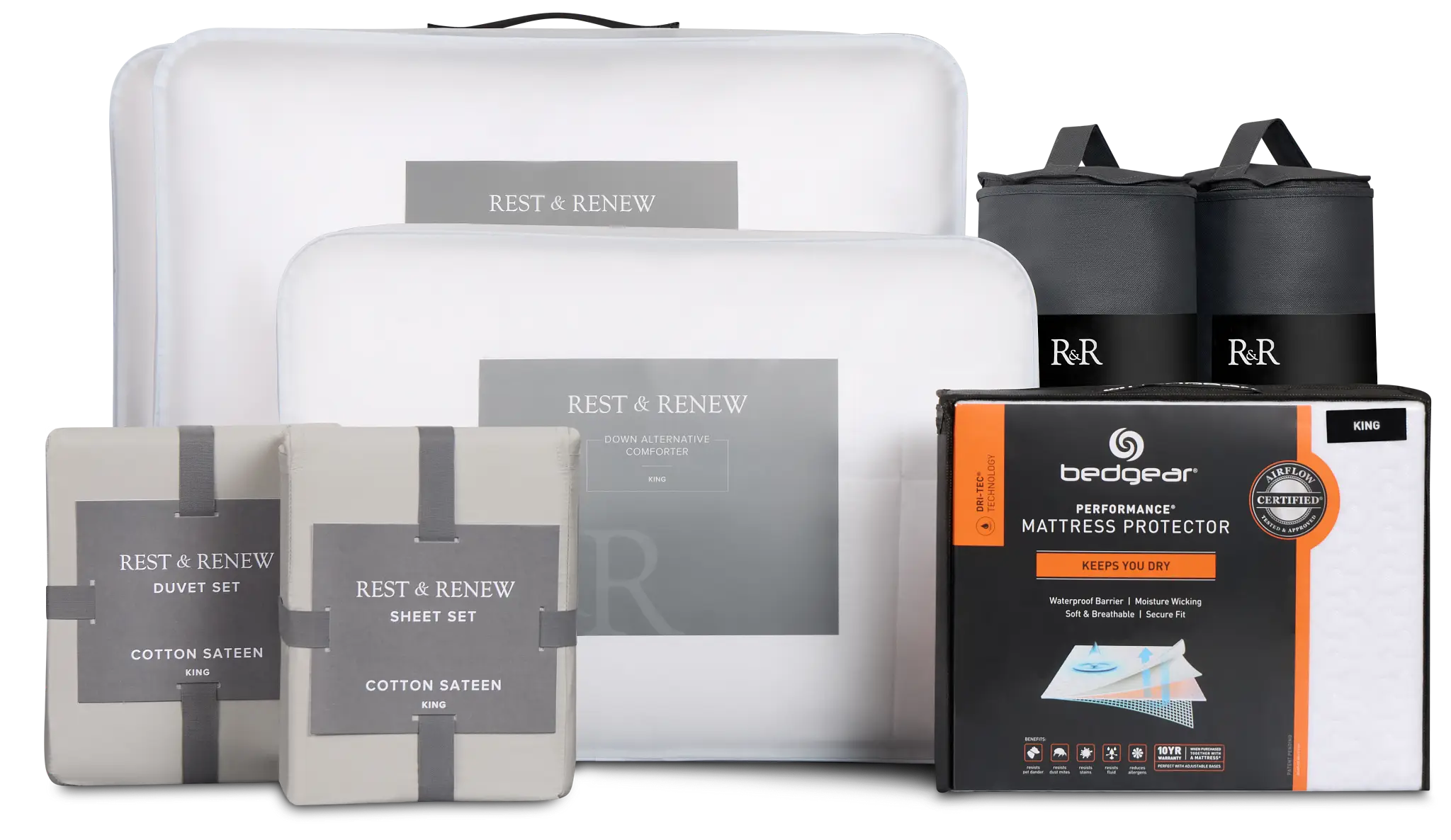 Rest & Renew Essential Plus Gray Sleep Bundle Rest & Renew Essential Plus Gray Sleep Bundle