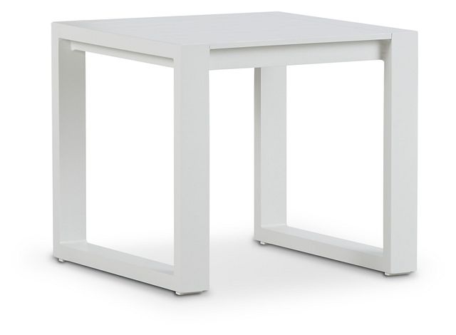 Linear White Aluminum End Table
