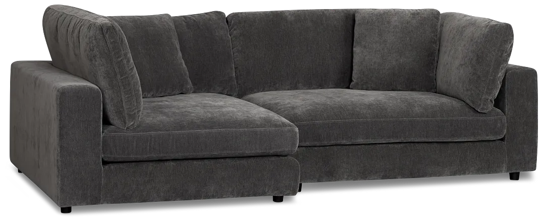 Lounge Dark Gray Fabric Left Chaise Sectional