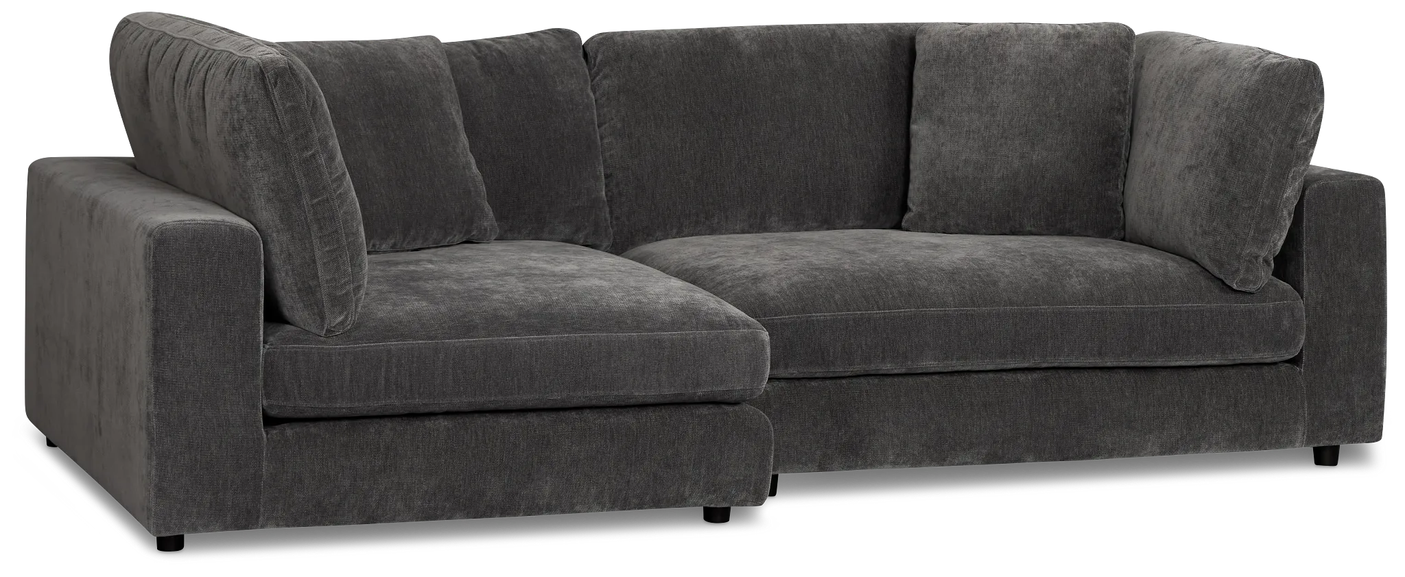 Lounge Dark Gray Fabric Left Chaise Sectional