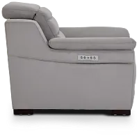 Sentinel Light Gray Micro Power Recliner With Power Headrest