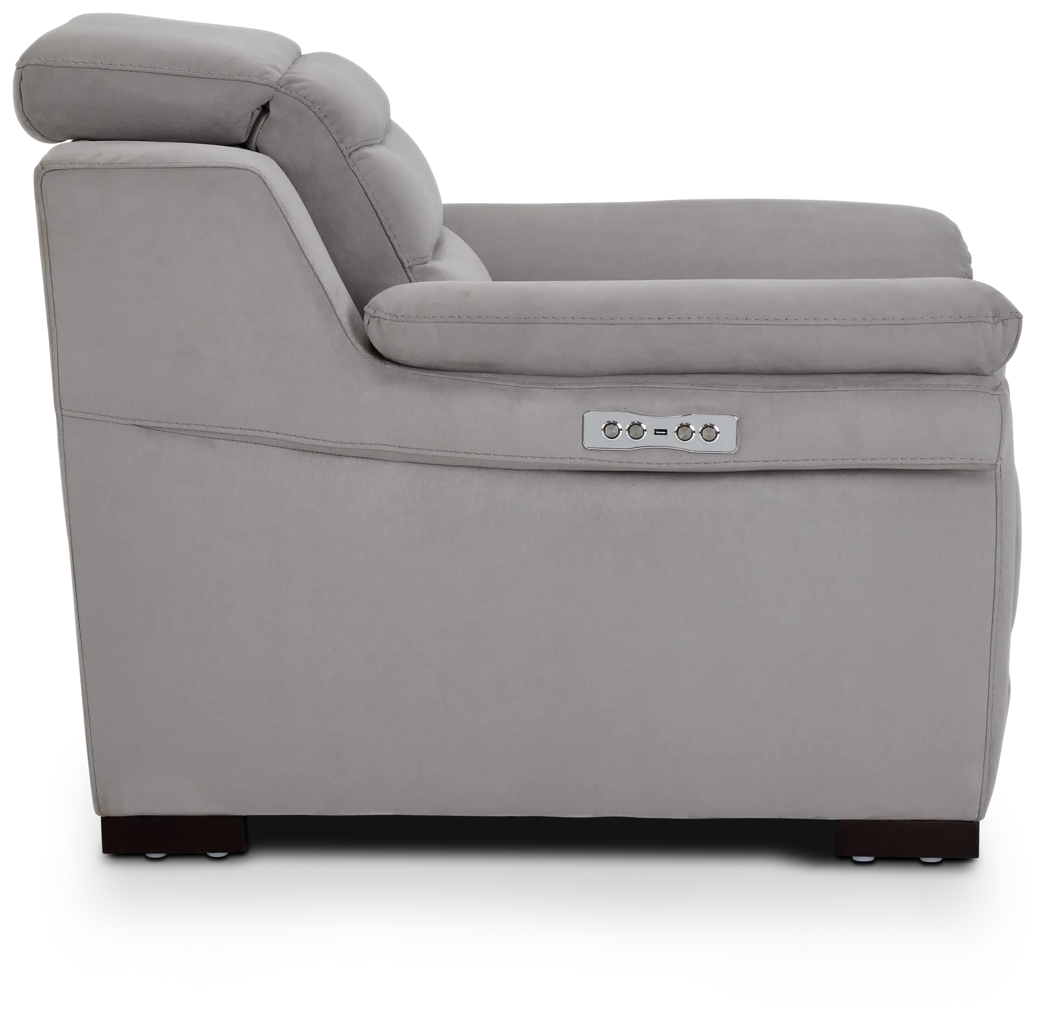 Sentinel Light Gray Micro Power Recliner With Power Headrest Sentinel Light Gray Micro Power Recliner With Power Headrest