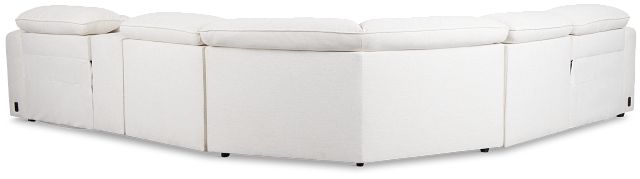 Ryland White Fabric Medium Dual Power 2-arm Reclining Sectional