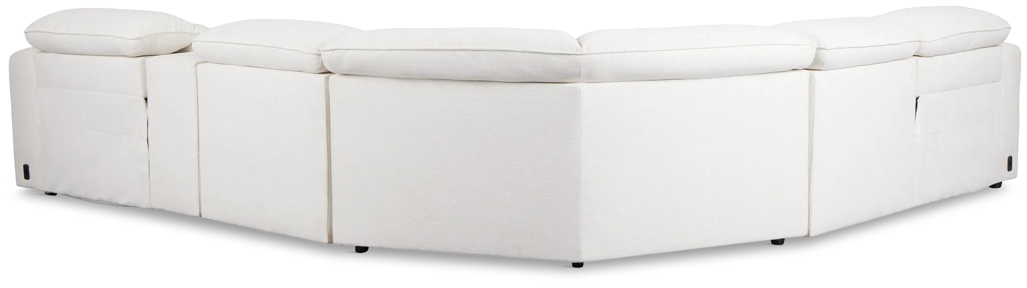 Ryland White Fabric Medium Dual Power 2-arm Reclining Sectional