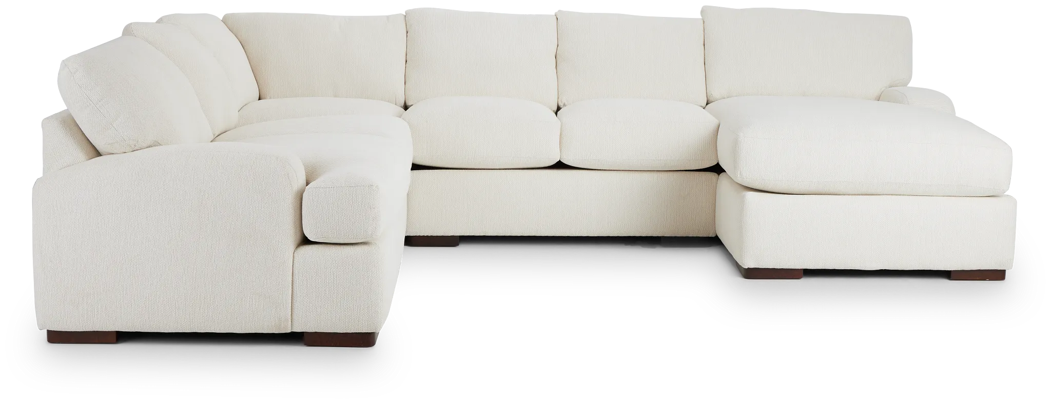 Alpha White Fabric Medium Right Chaise Sectional