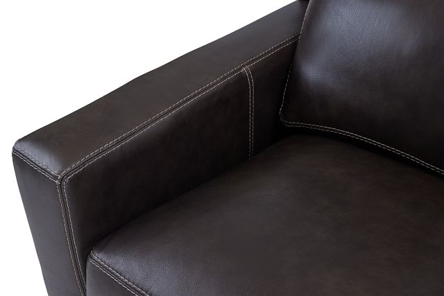 Carson Dark Brown Leather Medium Two-arm Sectional