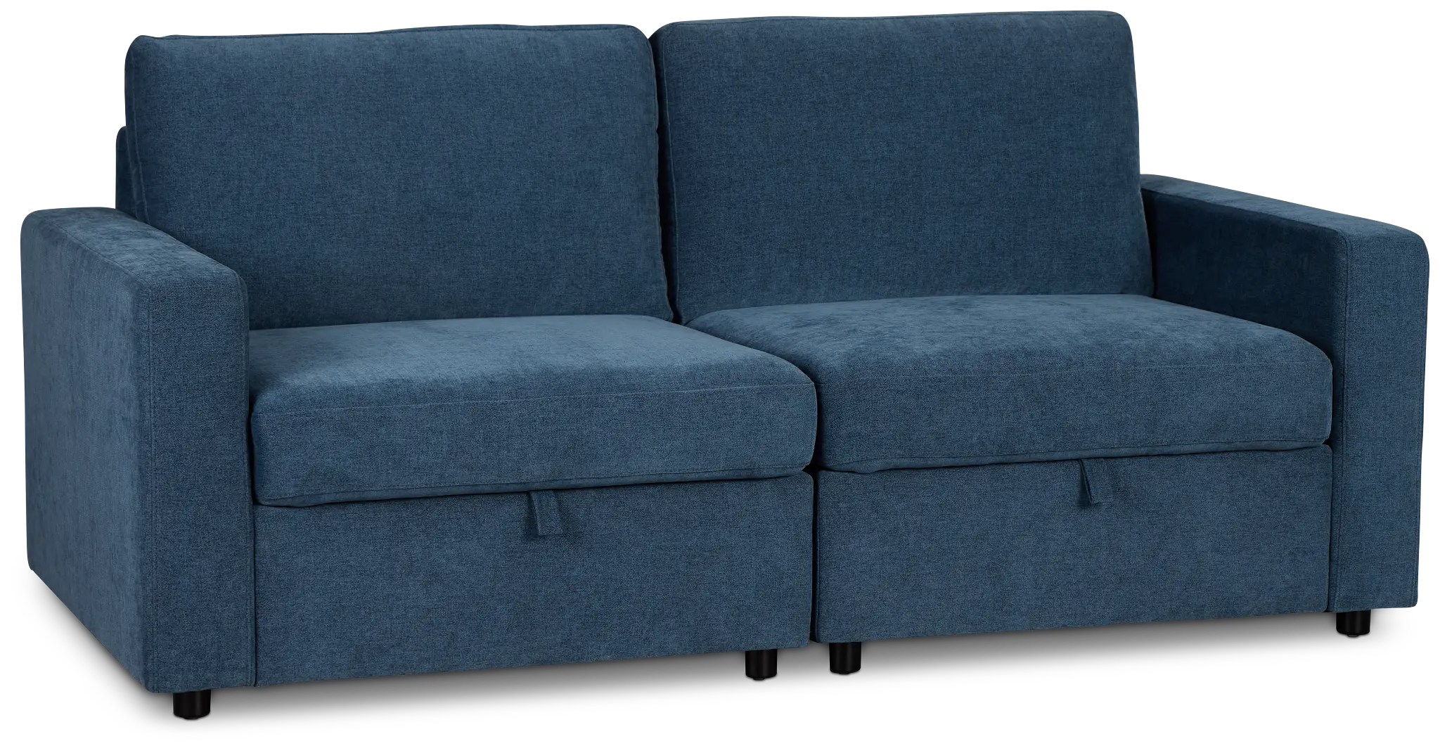 Addie Blue Fabric 2-piece Modular Storage Sofa Addie Blue Fabric 2-piece Modular Storage Sofa