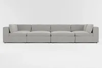 Destin Maguire Gray Fabric 8-piece Pit Sectional