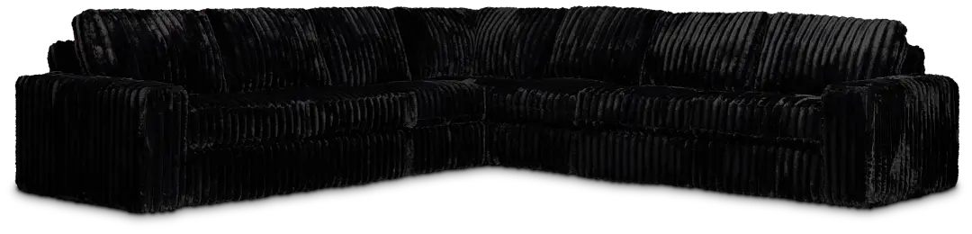 Teddy Black Fabric Large Two-arm Sectional Teddy Black Fabric Large Two-arm Sectional