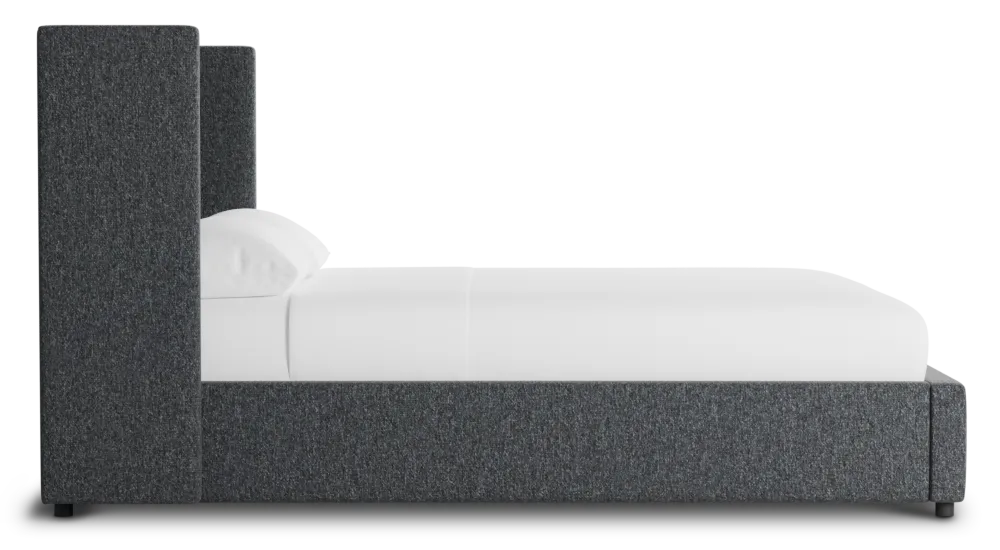 Captiva Delray Dark Gray 48" Upholstered Shelter Bed