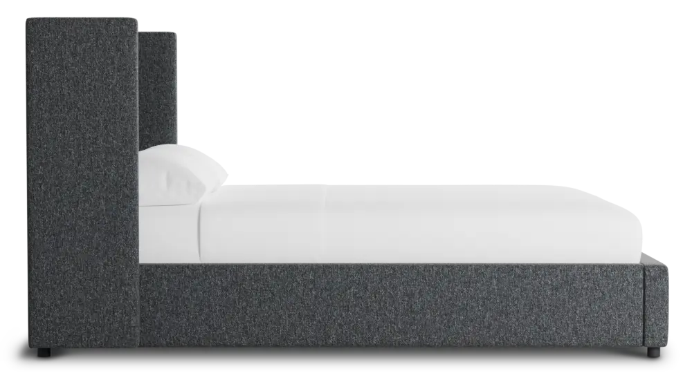 Captiva Delray Dark Gray 48" Upholstered Shelter Bed Captiva Delray Dark Gray 48" Upholstered Shelter Bed