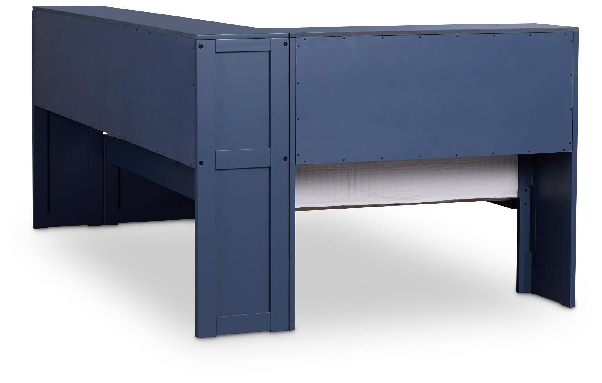 Charleston Dark Blue Corner Bookcase Bed