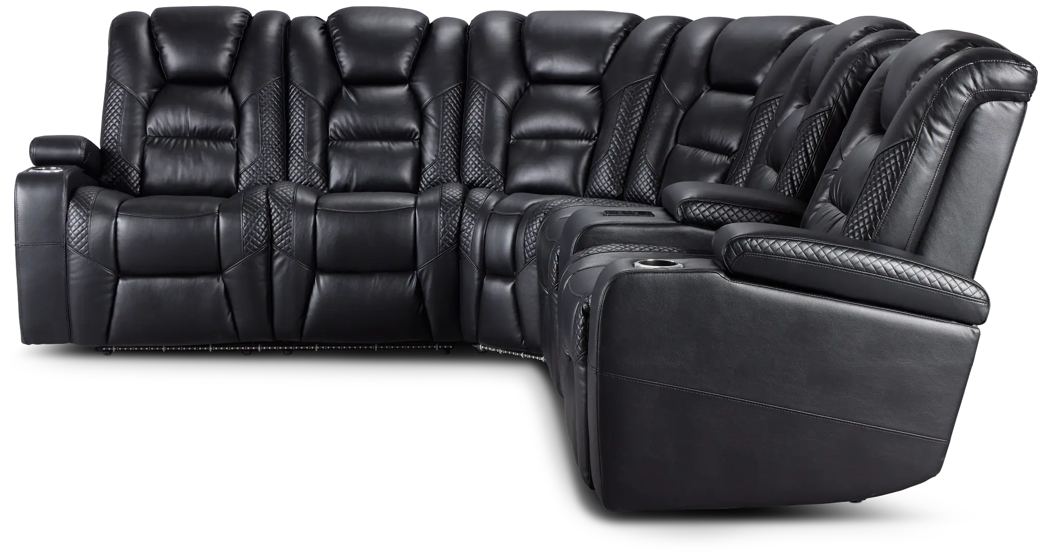 Troy Black Micro Right Console Love Reclining Sectional Troy Black Micro Right Console Love Reclining Sectional