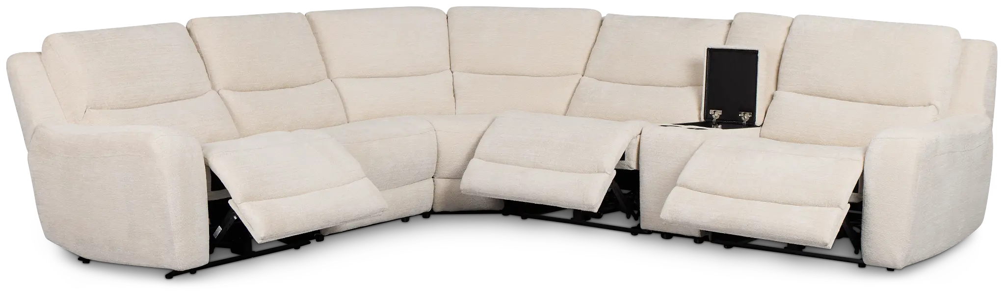 Bennett Light Beige Fabric Medium Triple Power 2-arm Sectional Bennett Light Beige Fabric Medium Triple Power 2-arm Sectional