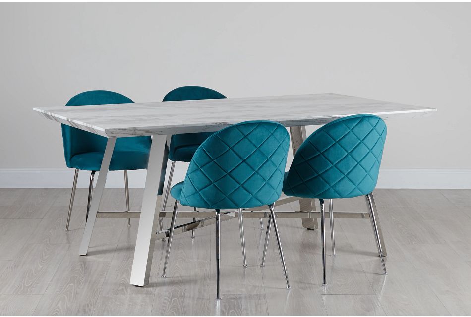 teal top dining room table