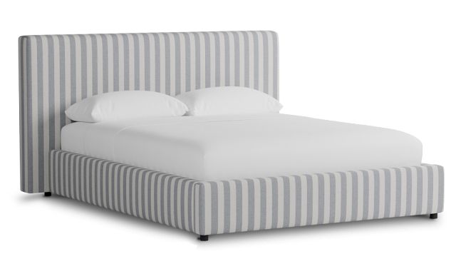 Grayton Sea Lane Dark Blue 44" Upholstered Platform Bed