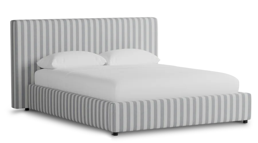 Grayton Sea Lane Dark Blue 44" Upholstered Platform Bed