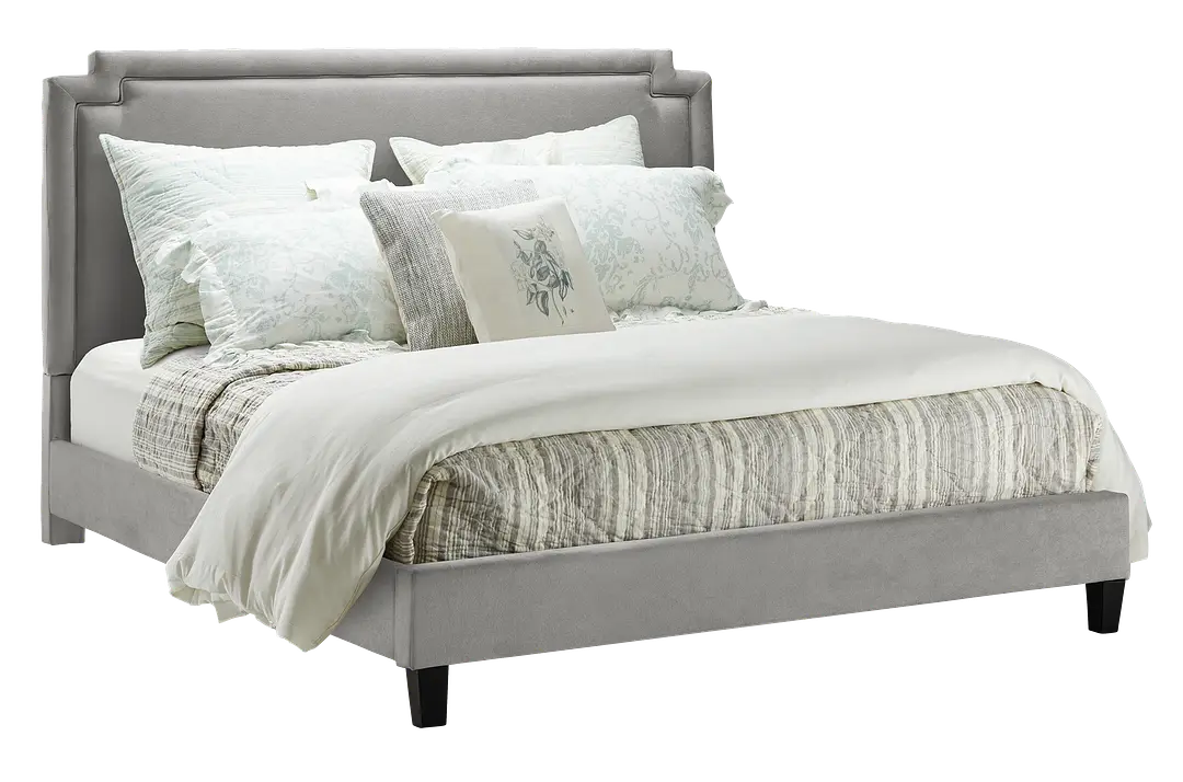 Whitney Light Gray Uph Platform Bed Whitney Light Gray Uph Platform Bed