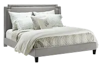 Whitney Light Gray Uph Platform Bed