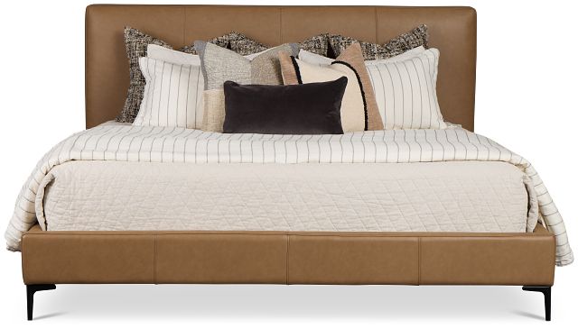 Highland Dark Brown Leather Panel Bed