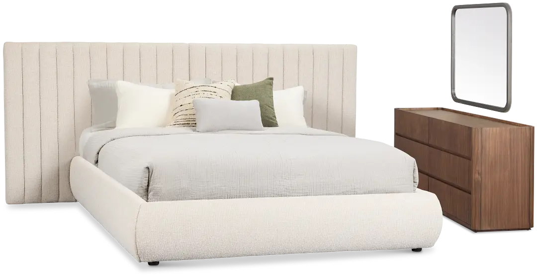 Nomad Light Beige Uph Spread Bedroom With Mid-tone Cases Nomad Light Beige Uph Spread Bedroom With Mid-tone Cases