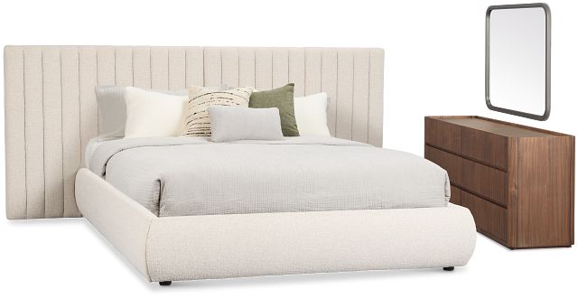 Nomad Light Beige Uph Spread Bedroom With Mid-tone Cases