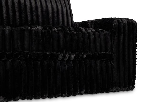 Teddy Black Fabric Large Two-arm Sectional