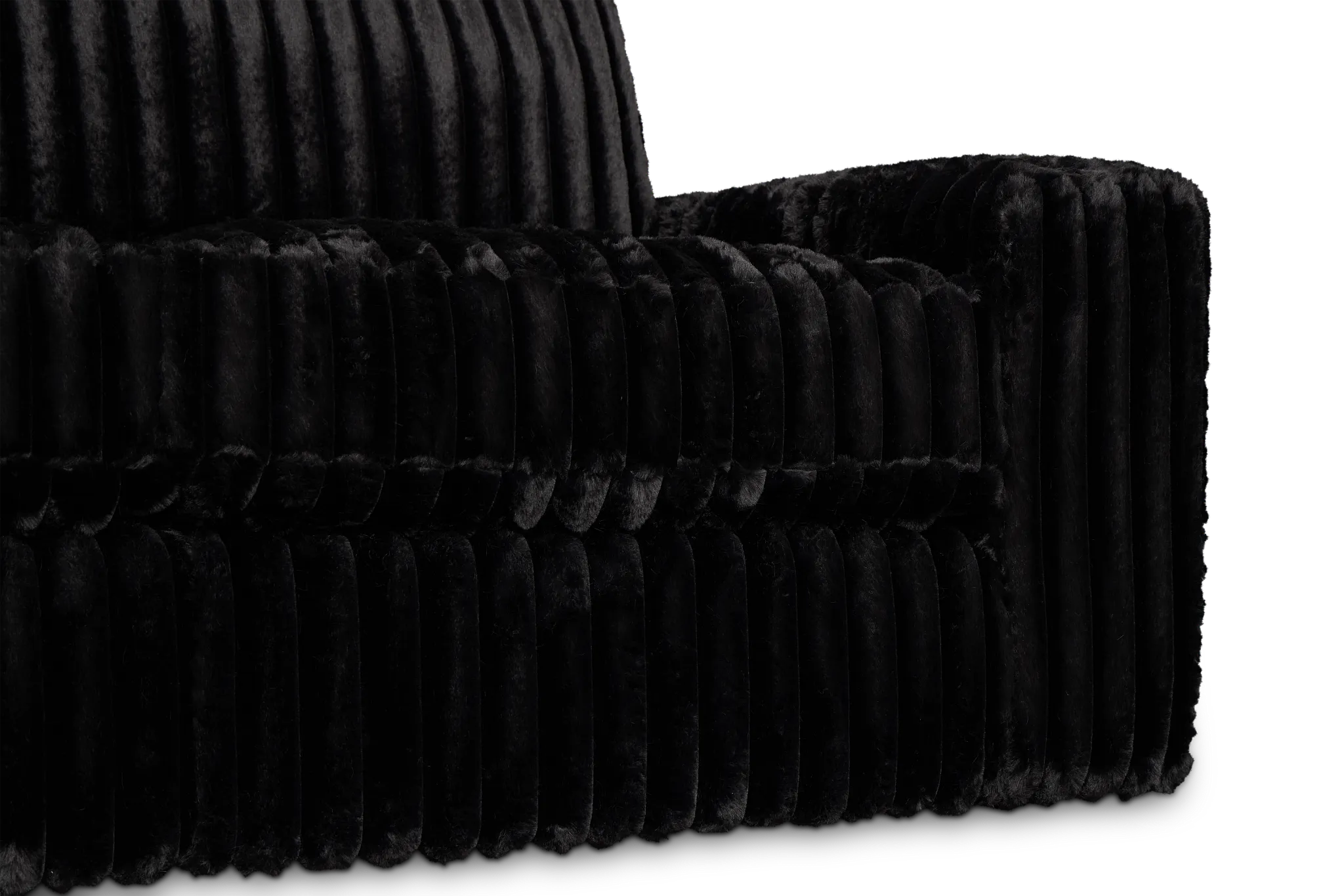 Teddy Black Fabric Large Two-arm Sectional