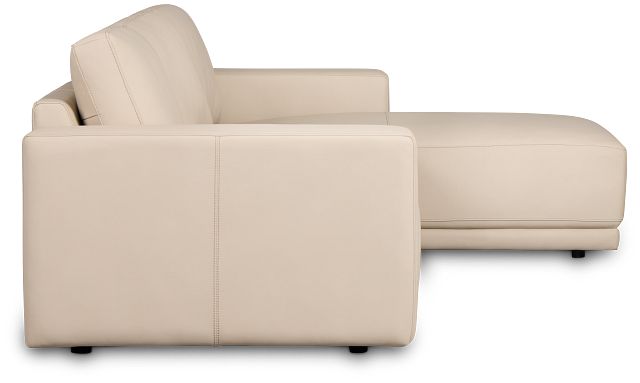 Kellan Ivory Leather Right Chaise Sectional