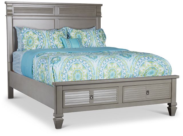 Marina Gray Panel Storage Bed