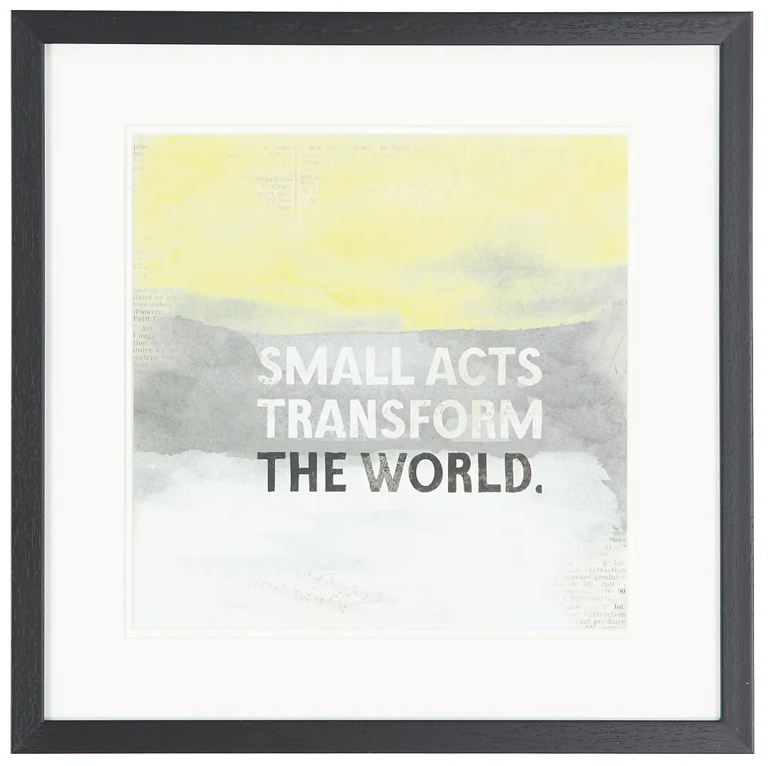World Yellow Framed Wall Art