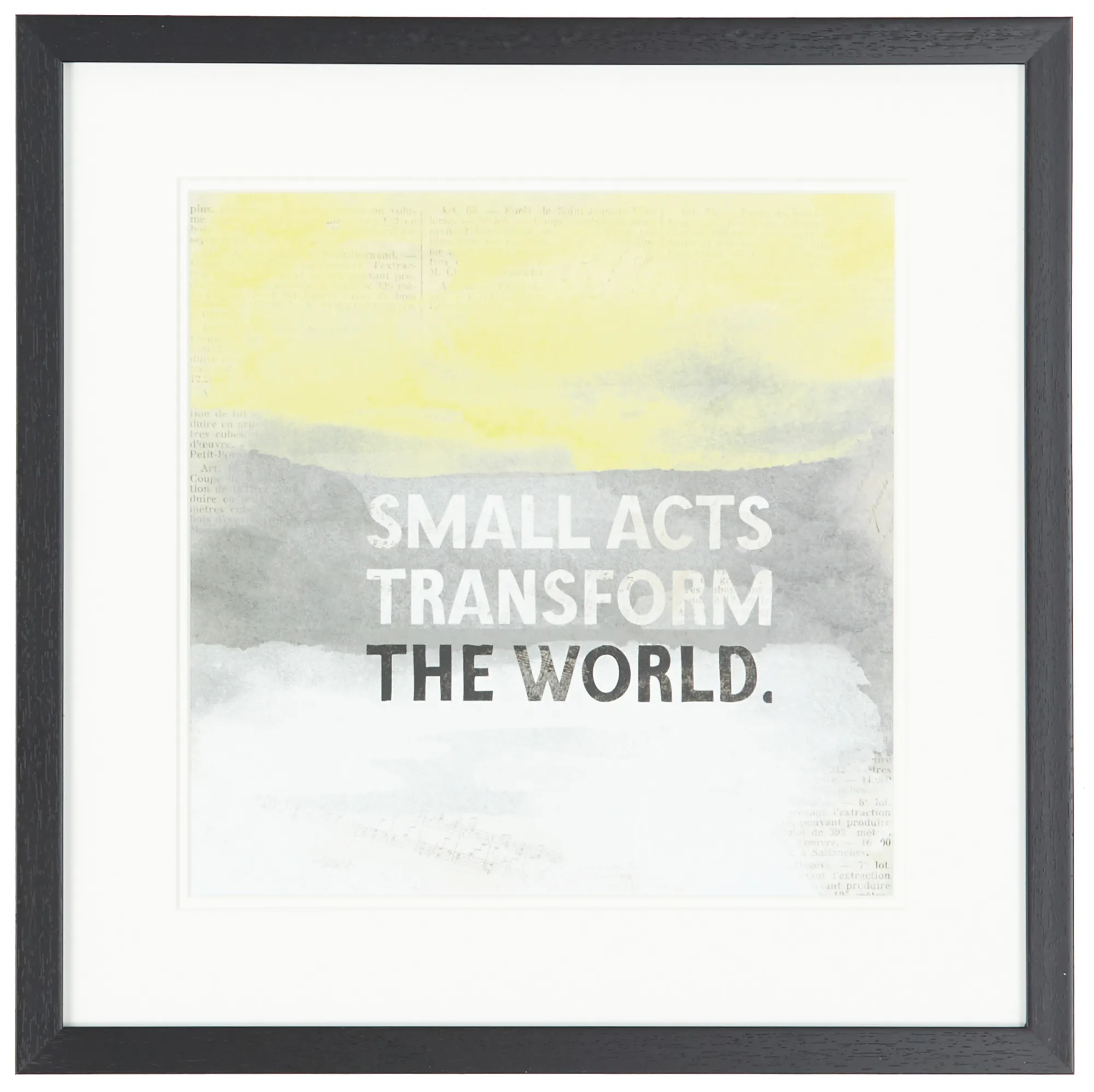 World Yellow Framed Wall Art