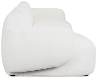 Halsey White Fabric Small Left Cuddler Sectional