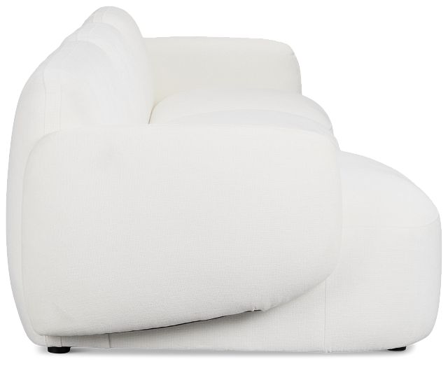 Halsey White Fabric Small Left Cuddler Sectional