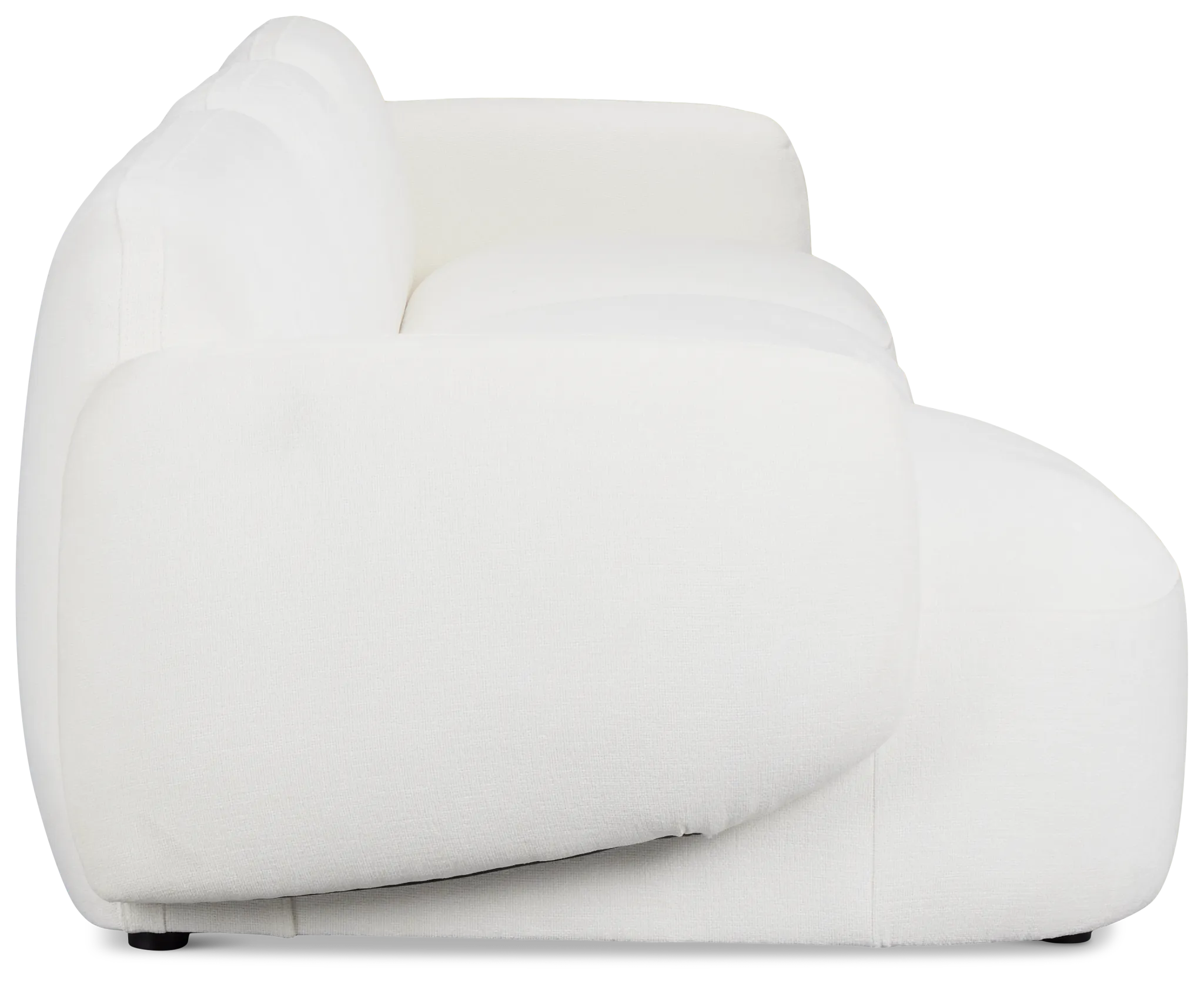 Halsey White Fabric Small Left Cuddler Sectional