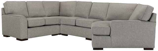 Austin Gray Fabric Small Right Cuddler Sectional