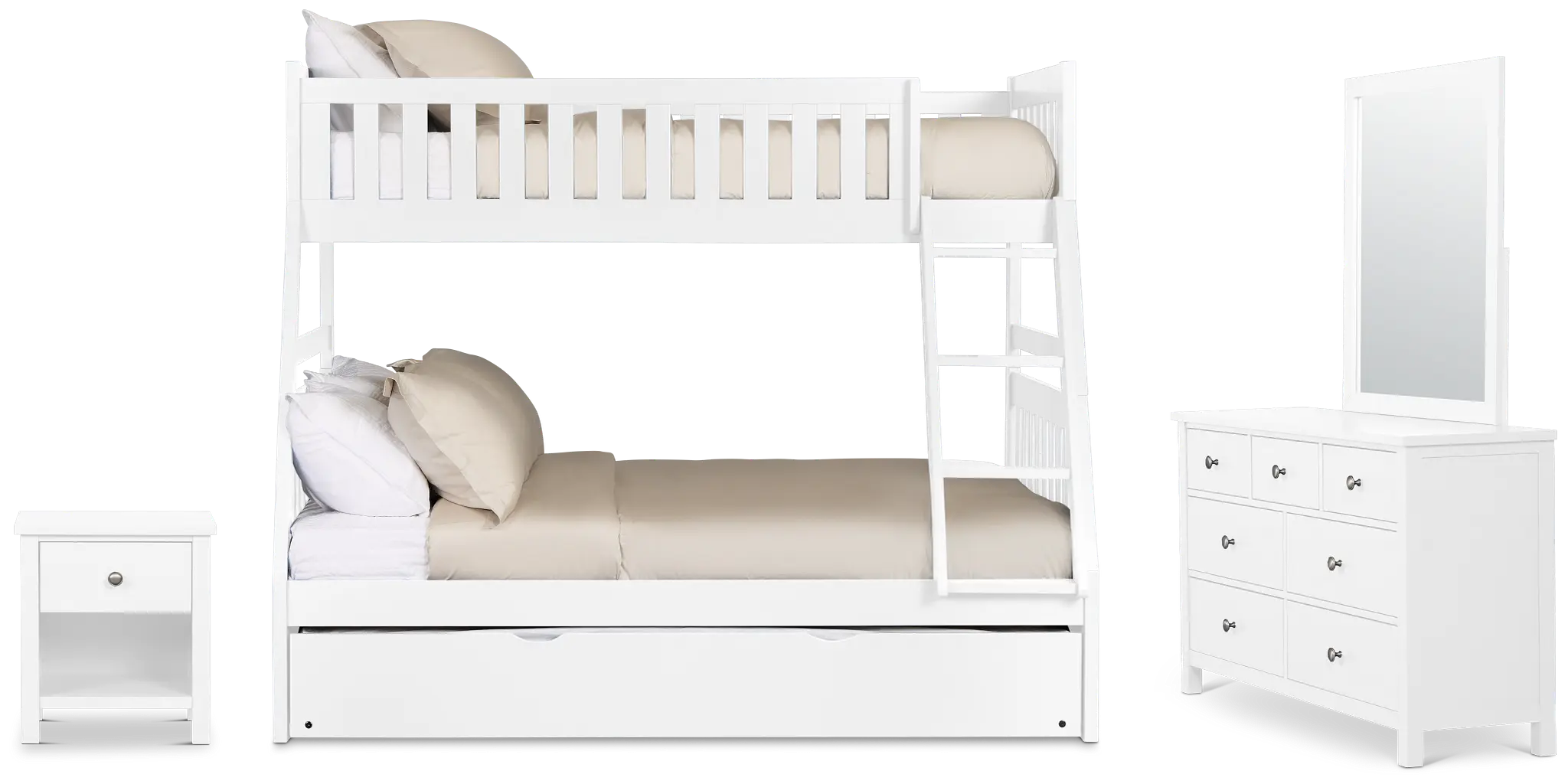 Charleston White Bunk Bed Trundle Bedroom Charleston White Bunk Bed Trundle Bedroom