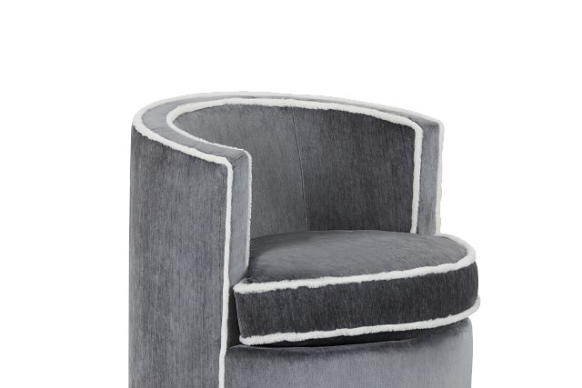 Fleur Dark Gray Fabric Swivel Chair