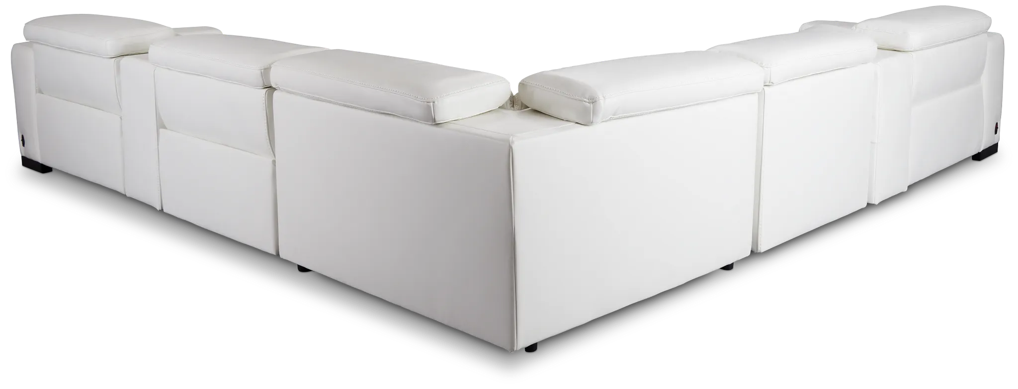 Lombardy White Micro Large Triple Power Reclining Two-arm Sectional