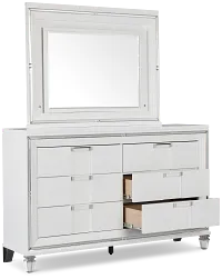 Vegas White Dresser & Mirror