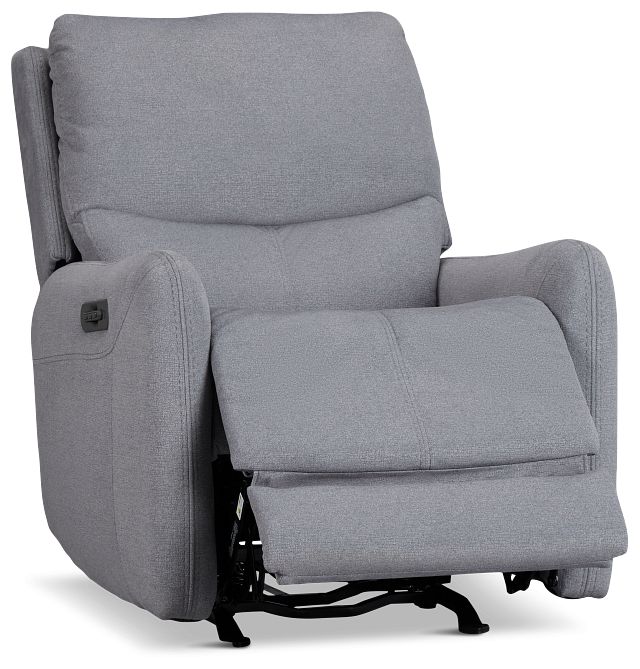 Jonas Gray Fabric Power Recliner With Heat And Massage