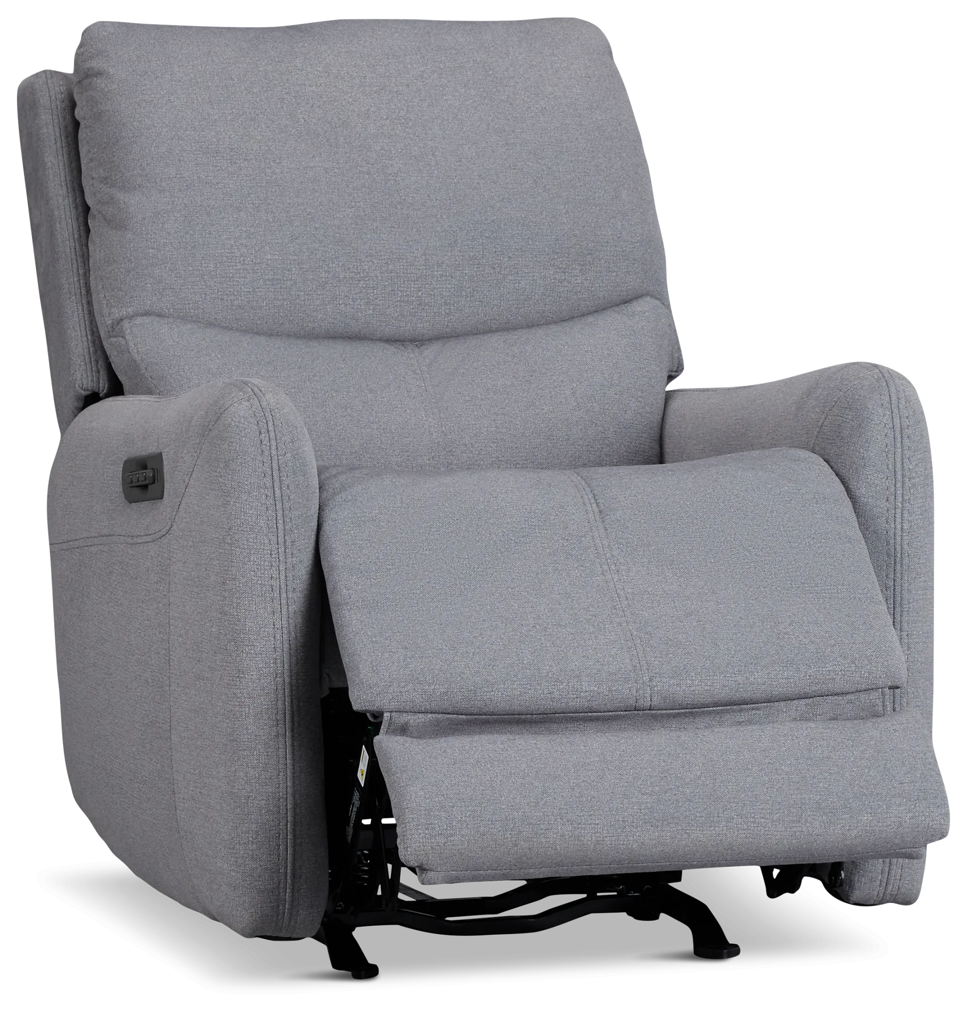 Jonas Gray Fabric Power Recliner With Heat And Massage