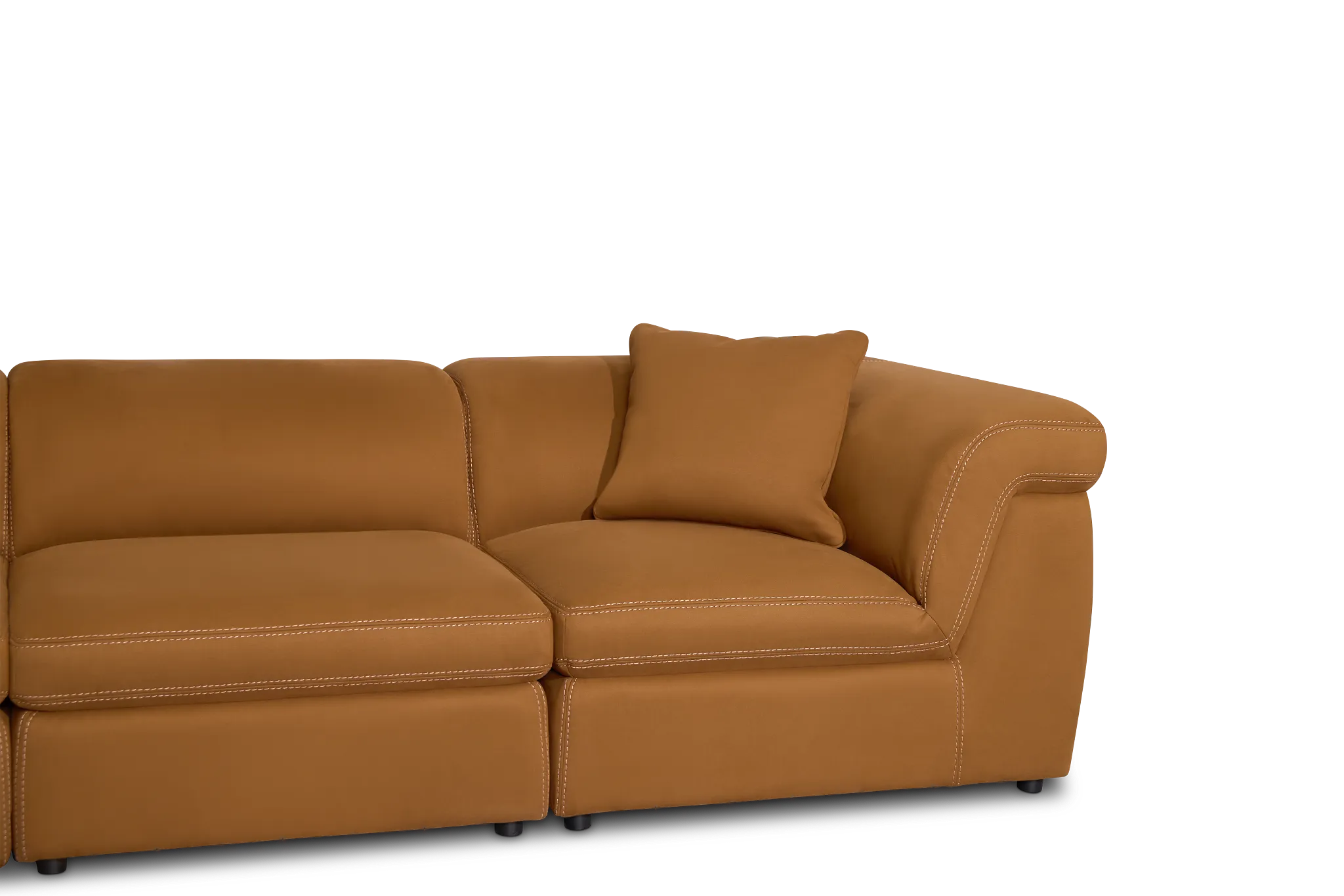 Aria Medium Brown Micro Immersive 3-piece Modular Sofa
